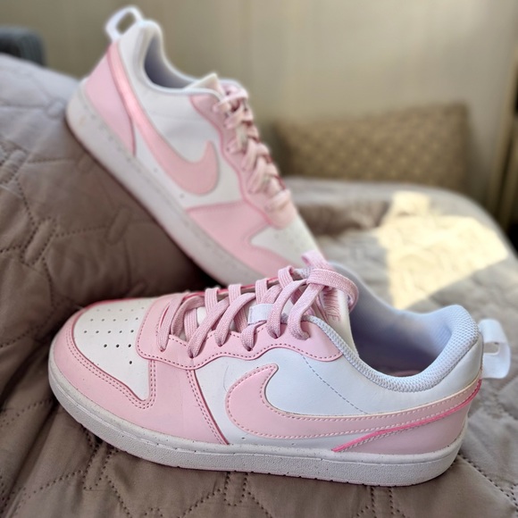 White and Pink Sneakers
